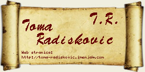Toma Radišković vizit kartica